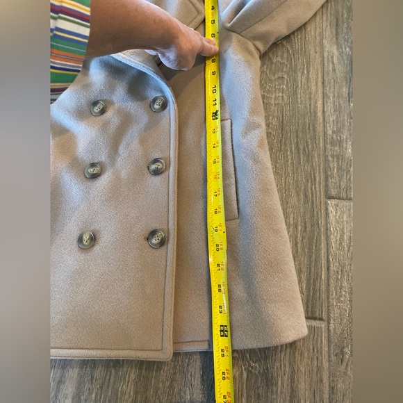 T Alexander Wang Tan Pea Coat Double Breasted Jacket detachable Fur Collar Sz 0 - Picture 12 of 13
